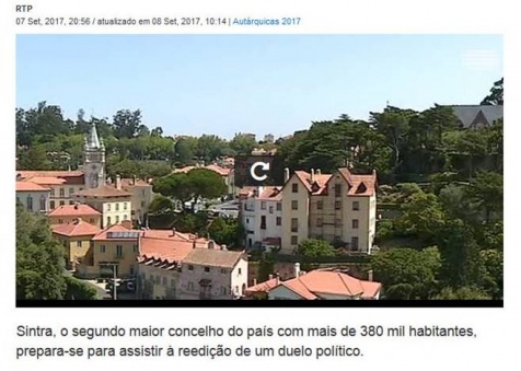 Sintra: Reportagem da RTP discrimina 8 partidos em 10 